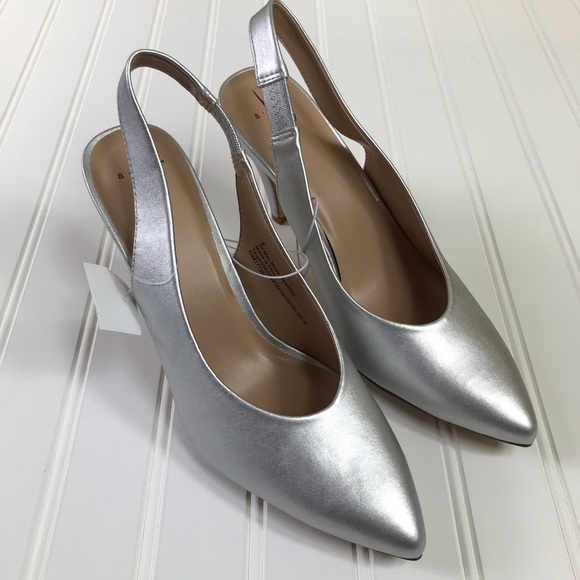 Shoes - A New Day Silver High heeled pumps size 9 NWT